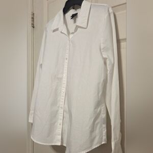 Worthington Women's Classic  Long Sleeve Button-Up Collared White Shirt Size  XL